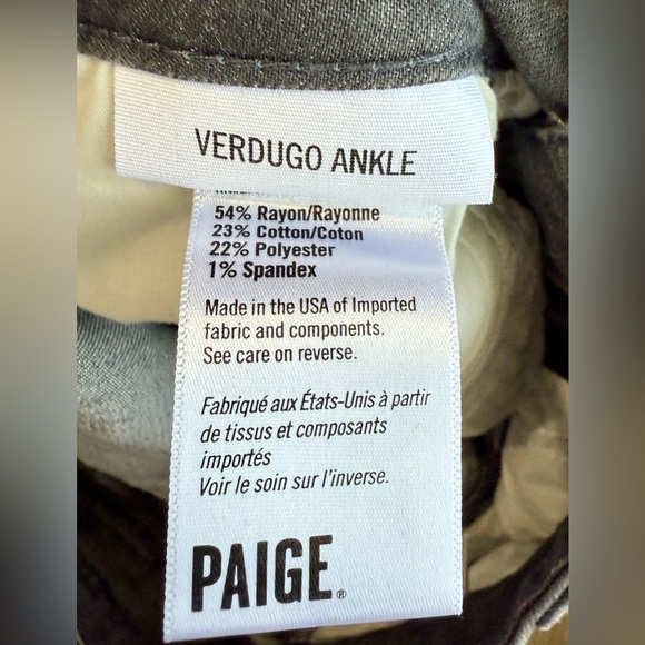 Paige Verdugo Ankle Skinny Jeans Bonnie Grey Size 25 LNC - Picture 6 of 6
